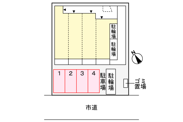 ヒカルサ堺市文珠橋通Ⅰ3階1K 自転車置き場の画像