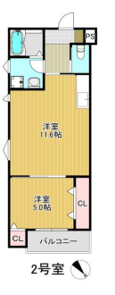 1LDKの間取り画像