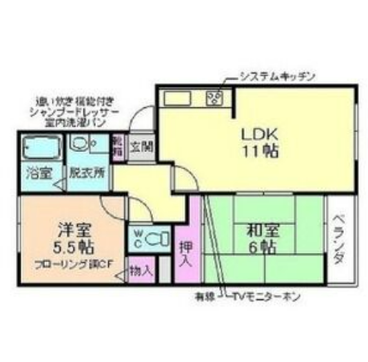 2LDKの間取り画像