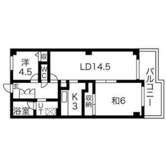 2LDKの間取り画像