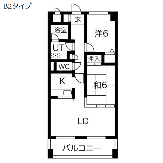 2LDKの間取り画像