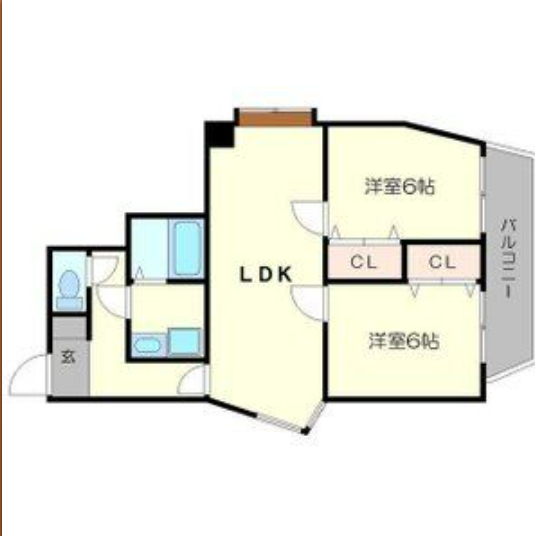 2LDKの間取り画像