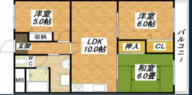 3LDKの間取り画像