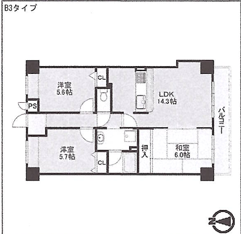 3LDKの間取り画像