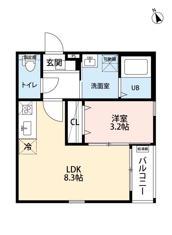1LDKの間取り画像