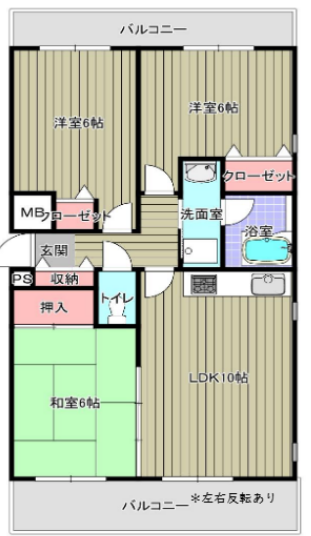3LDKの間取り画像