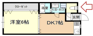 1DKの間取り画像