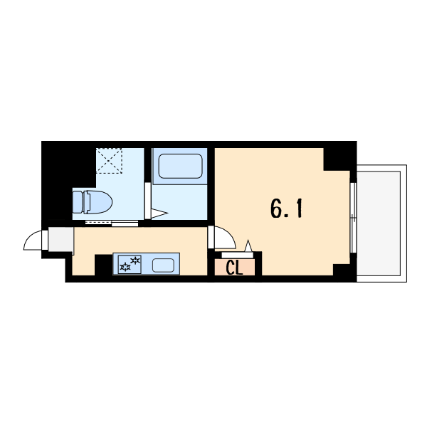 1Kの間取り画像