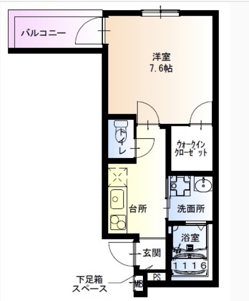 1Kの間取り画像