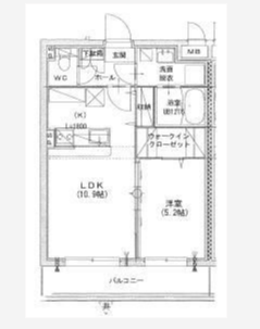 エルピスU24階1LDK 間取の画像