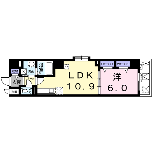 1LDKの間取り画像