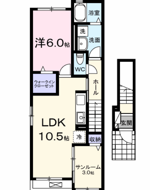1LDKの間取り画像