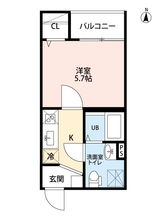 1Kの間取り画像