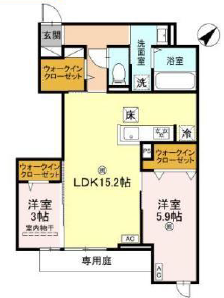 2LDKの間取り画像