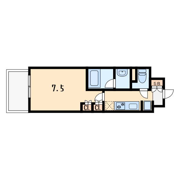 1Kの間取り画像