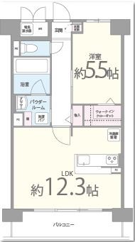 1LDKの間取り画像