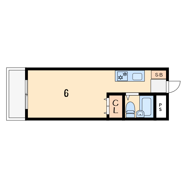 I-SPACIO花園Ⅱ4階1R 間取の画像