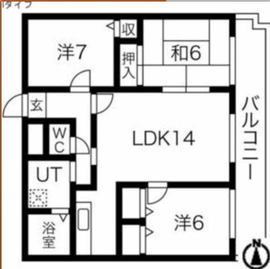 3LDKの間取り画像