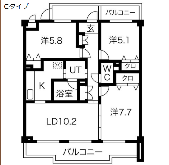 3LDKの間取り画像