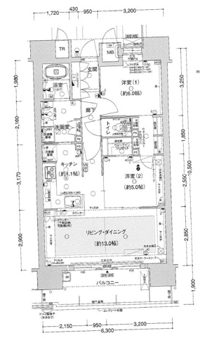 2LDKの間取り画像