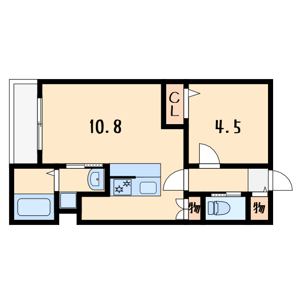 1LDKの間取り画像
