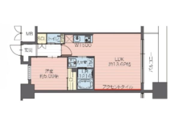 1LDKの間取り画像