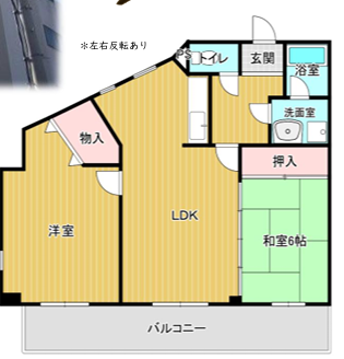 2LDKの間取り画像