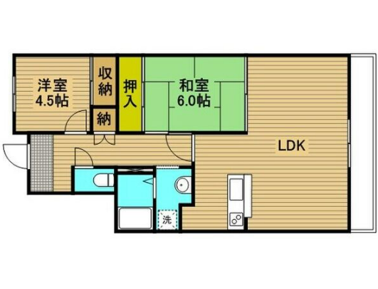 2LDKの間取り画像