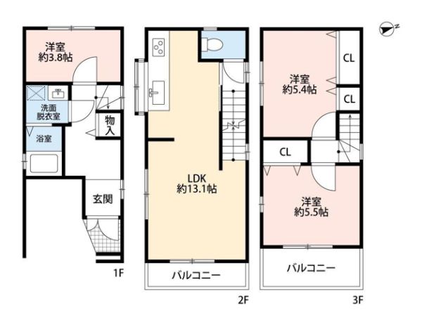 3LDKの間取り画像