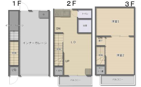 2LDKの間取り画像