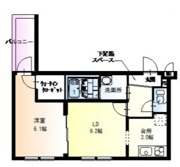 1LDKの間取り画像