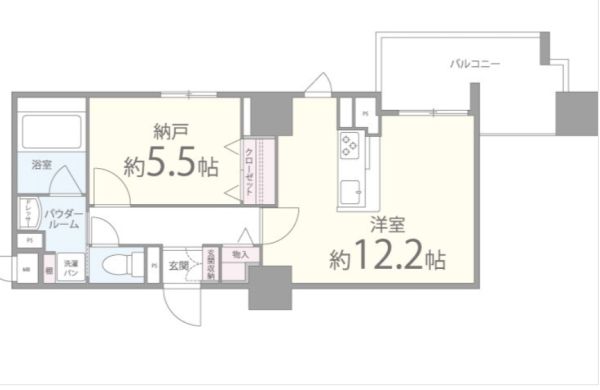 1DKの間取り画像