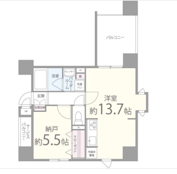 1DKの間取り画像