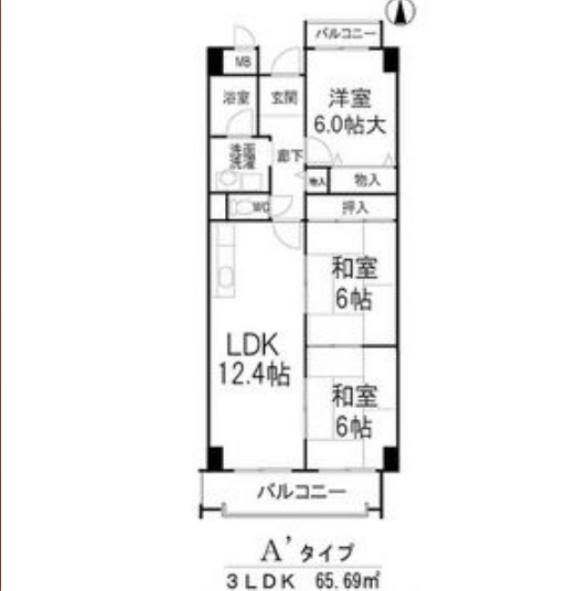 3LDKの間取り画像