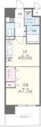 1DKの間取り画像