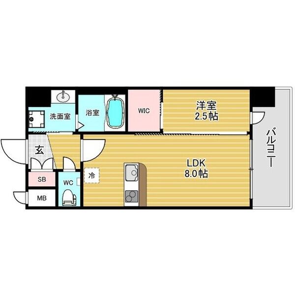 1LDKの間取り画像