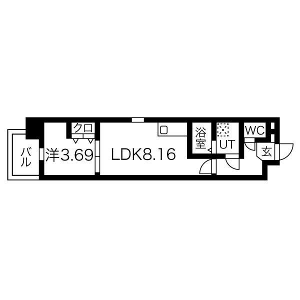 1LDKの間取り画像