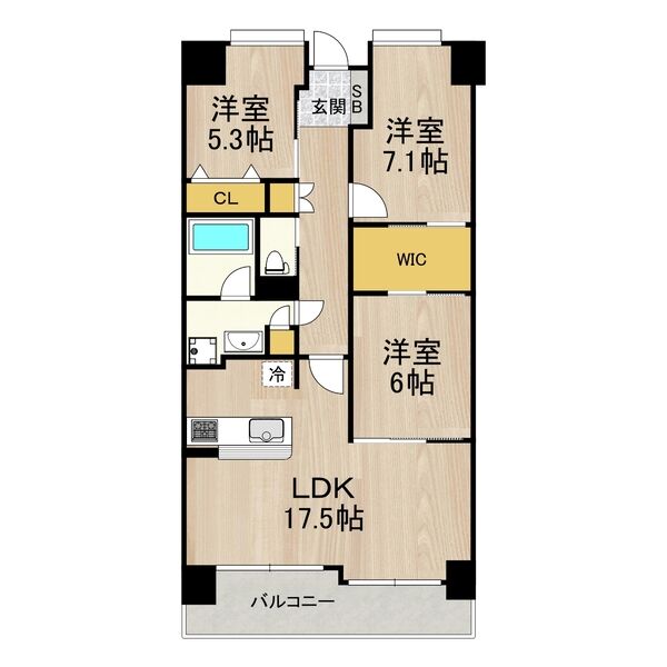3LDKの間取り画像