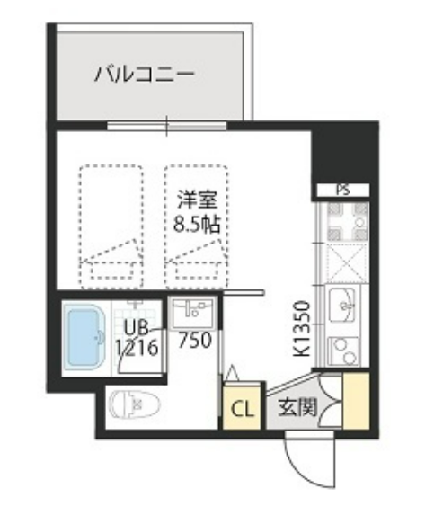 1Rの間取り画像