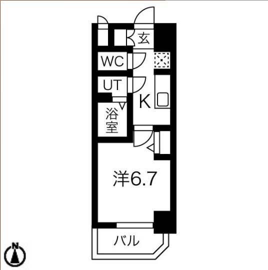 1Kの間取り画像