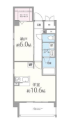 1DKの間取り画像