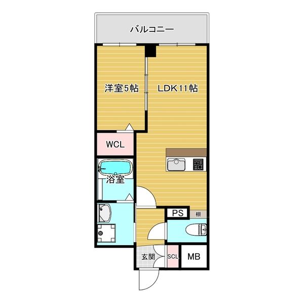 1LDKの間取り画像