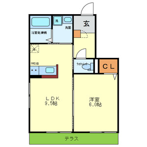 1LDKの間取り画像