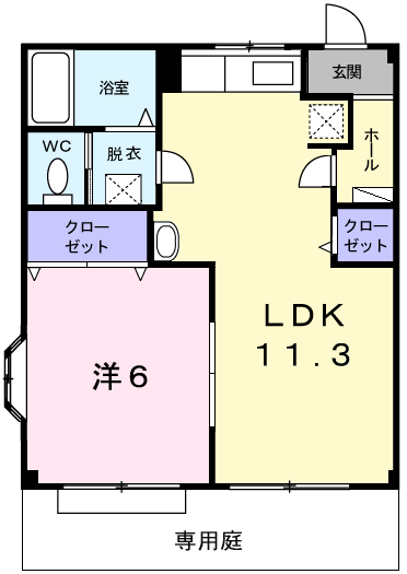 1LDKの間取り画像