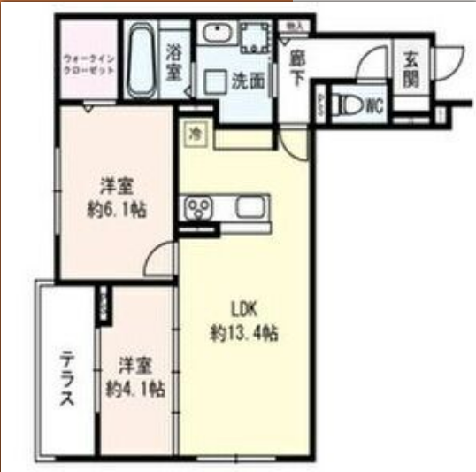 2LDKの間取り画像