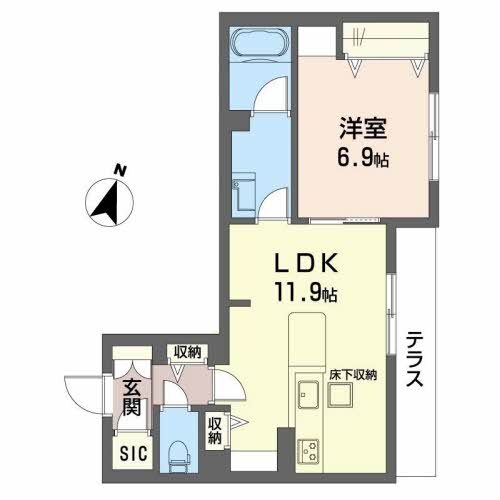 1LDKの間取り画像