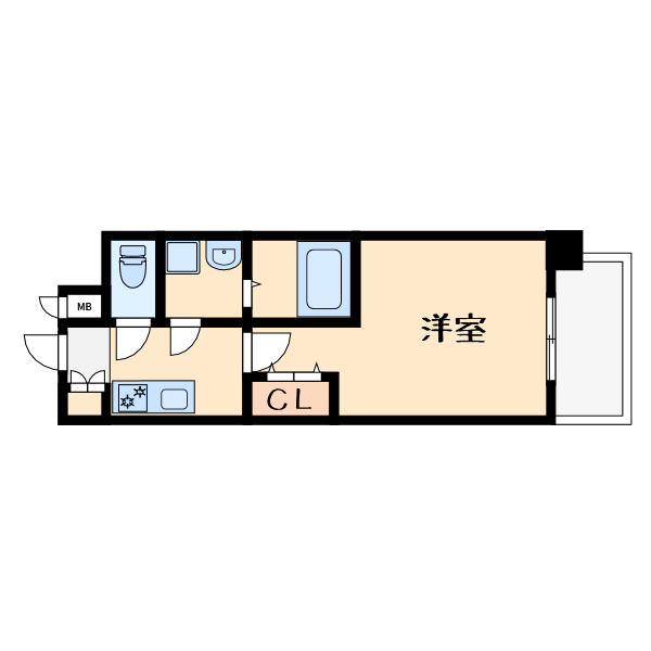 1Kの間取り画像