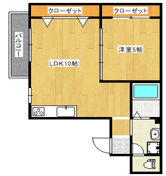 1LDKの間取り画像