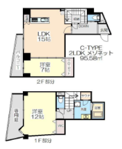 2LDKの間取り画像