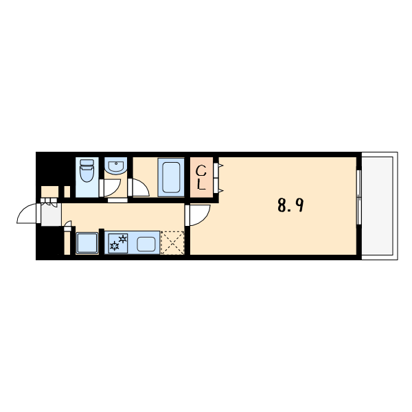 1Kの間取り画像